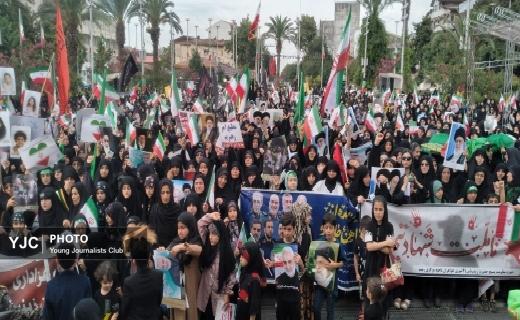 اجتماع زینبیون در میدان شهدای ذهاب رشت + تصاویر
