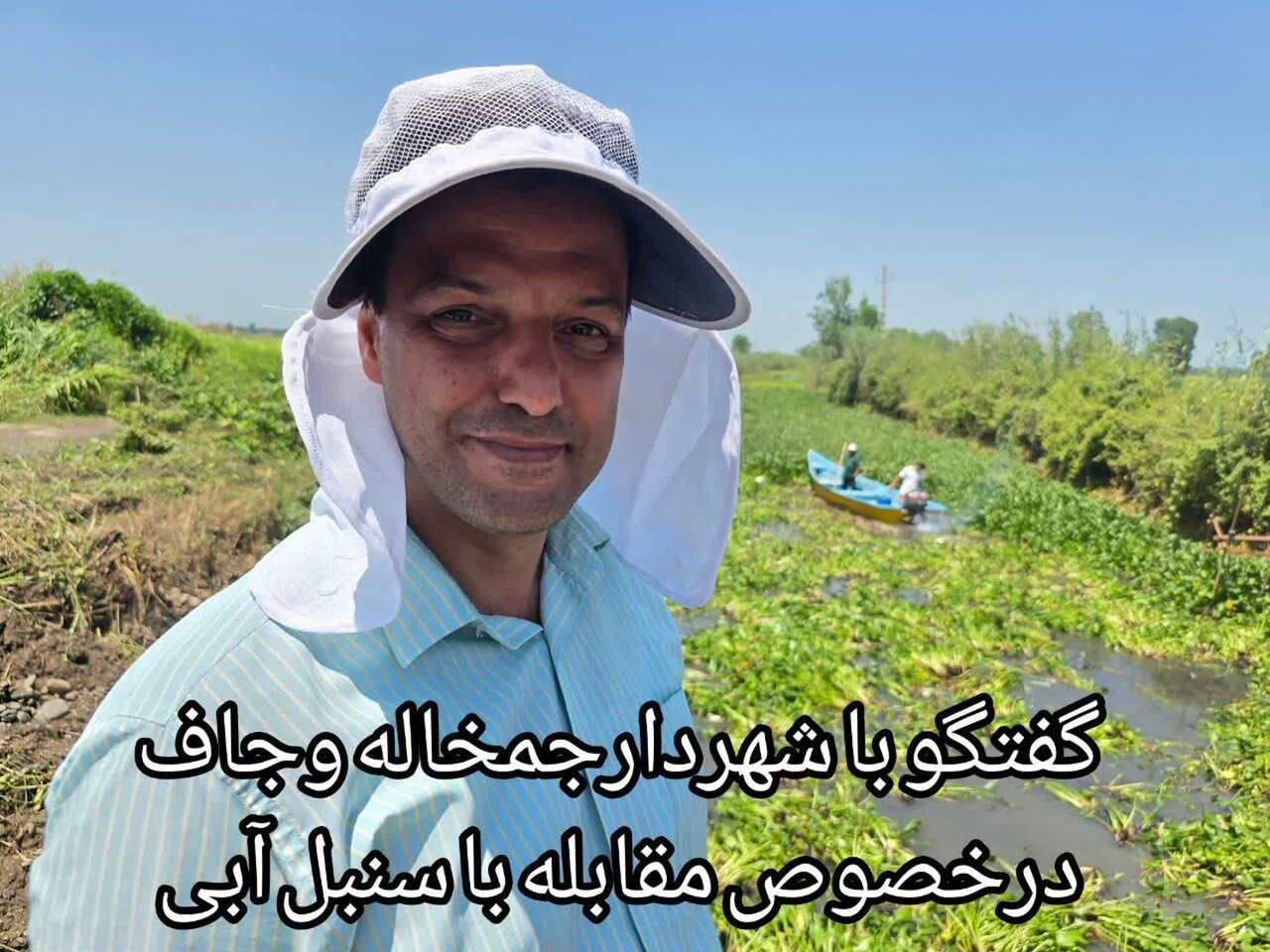 مقابله جدی با سنبل آبی در چاف و چمخاله؛ ۵ کیلومتر پاکسازی شد