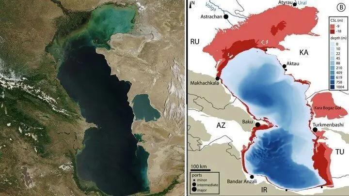 طی ۱۸ سال سطح آب دریای کاسپین حدود ۳۶هزار کیلومترمربع کاهش یافت/ شمال ایران در خطر گرد و غبار و خشکی