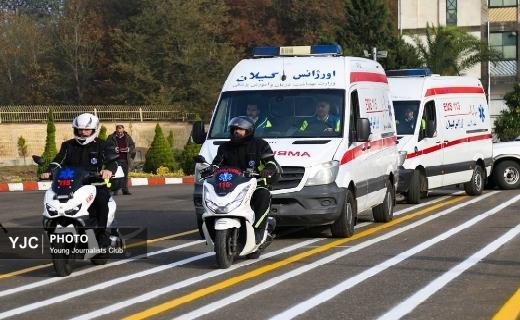 رزمایش طرح زمستانی پلیس راه در گیلان + تصاویر