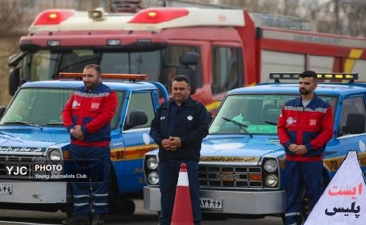 رزمایش طرح زمستانی پلیس راه در گیلان + تصاویر