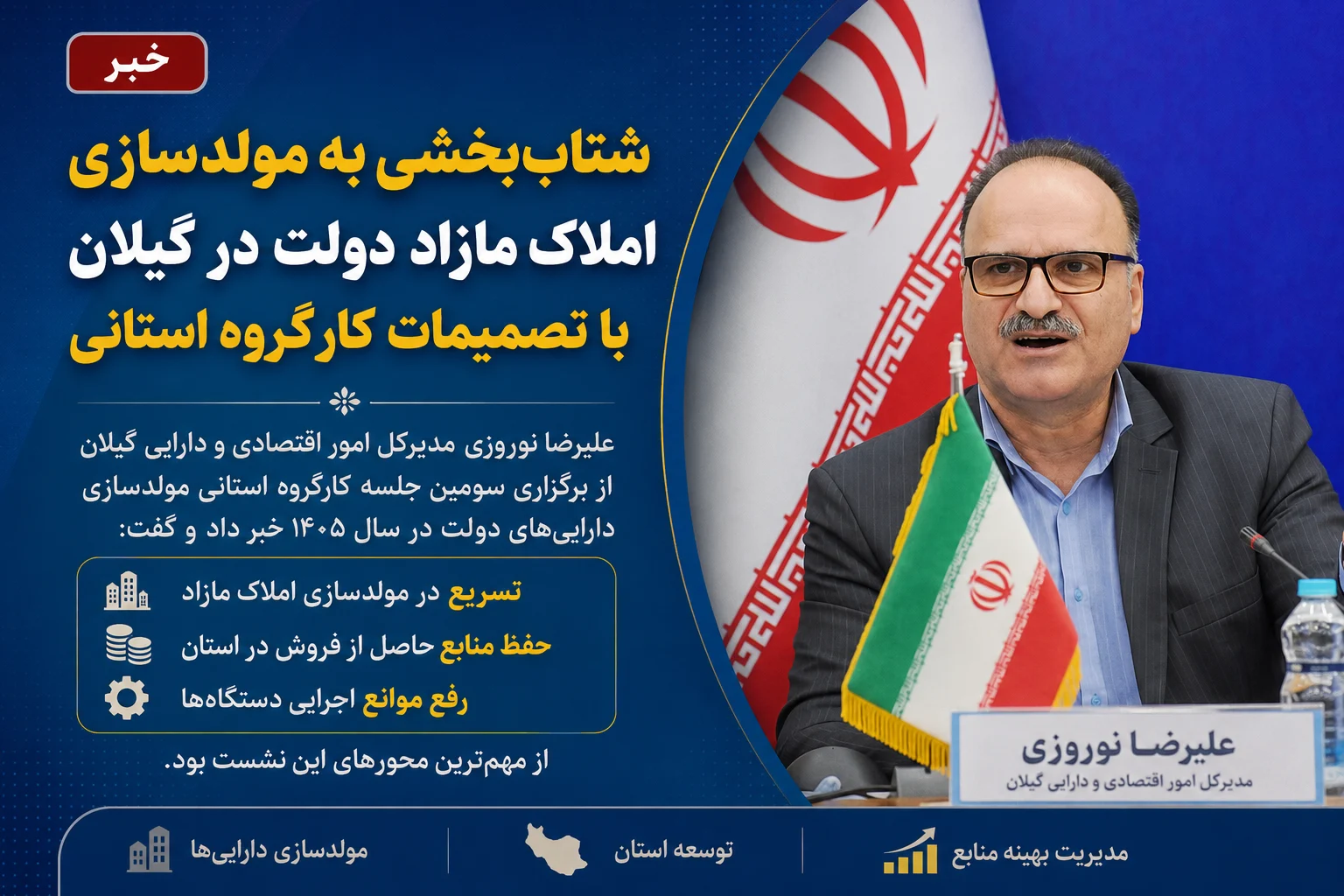 شتاب‌بخشی به مولدسازی املاک مازاد دولت در گیلان با تصمیمات کارگروه استانی